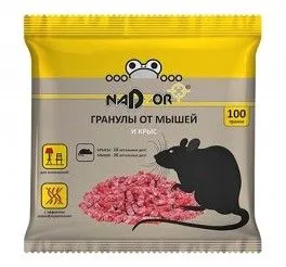 Гранулы от мышей и крыс NADZOR 100 гр (50)