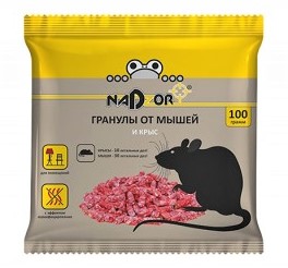 Гранулы от мышей и крыс NADZOR 100 гр (50)